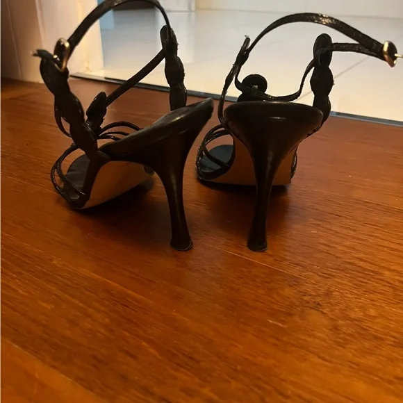 Manolo Blahnik black strappy heels - Picture 3 of 4